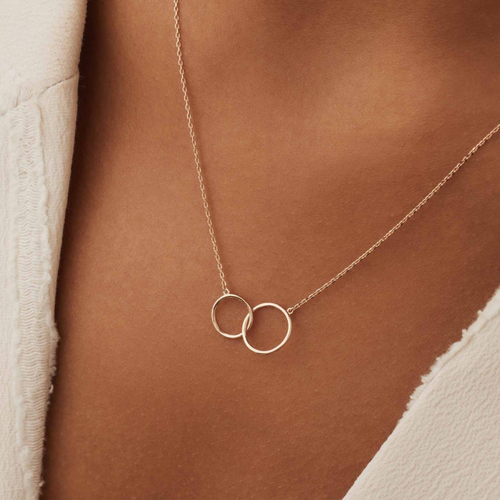 Isabel Bernard La Concorde Loulou Collier En Or Rose 14 Carats Avec Deux Cercles