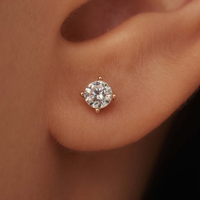Isabel Bernard La Concorde Lourdes Clous D'oreilles En Or Rose 14 Carats Et Oxyde De Zirconium