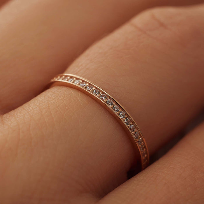 Isabel Bernard La Concorde Merle Bague En Or Rose 14 Carats Avec Zircone