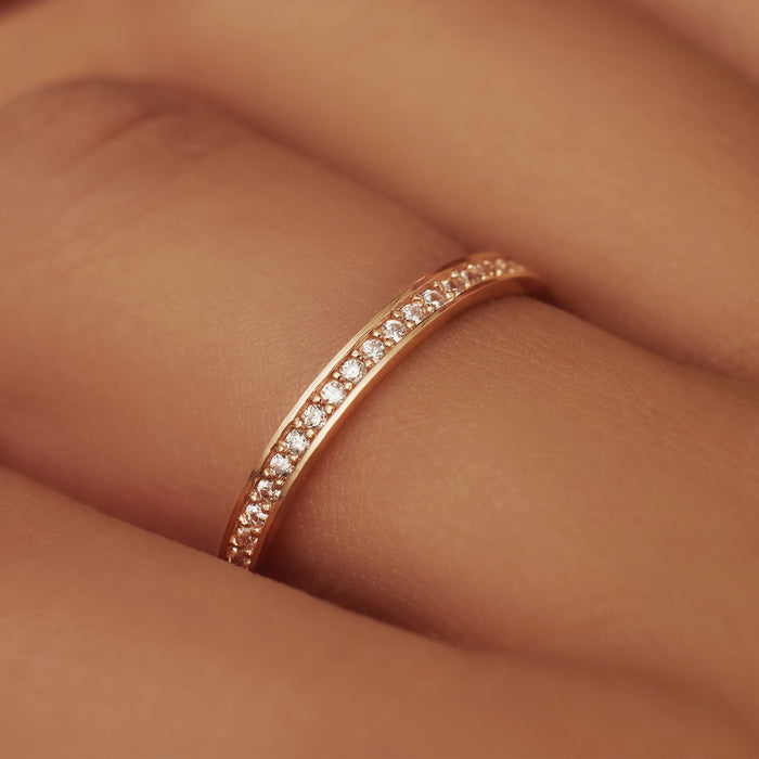 Isabel Bernard La Concorde Merle Bague En Or Rose 14 Carats Avec Zircone