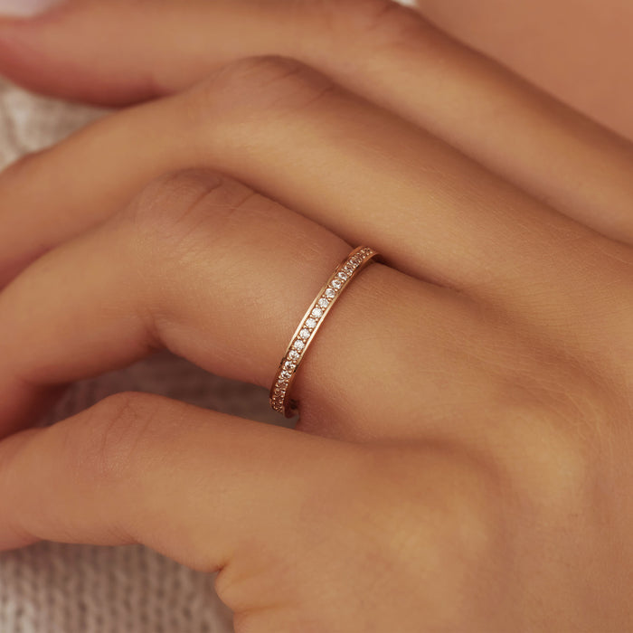 Isabel Bernard La Concorde Merle Bague En Or Rose 14 Carats Avec Zircone