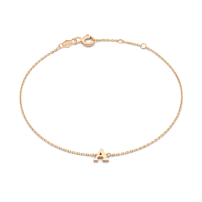 isabel bernard La Concorde Rachel bracelet initiale en or rose 14 carats avec lettre