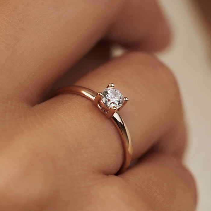 Isabel Bernard La Concorde Soleil Bague En Or Rose 14 Carats Et Oxyde De Zirconium