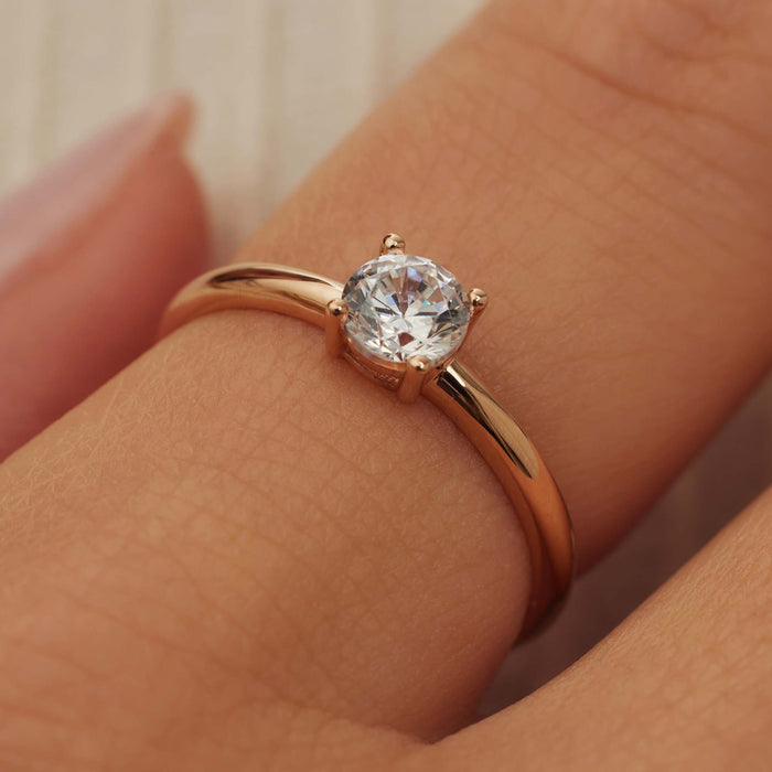 Isabel Bernard La Concorde Soleil Bague En Or Rose 14 Carats Et Oxyde De Zirconium