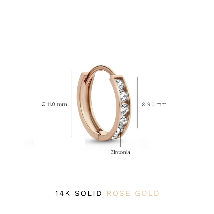 Isabel Bernard La Concorde Tiphaine Créoles En Or Rose 14 Carats Et Oxydes De Zirconium