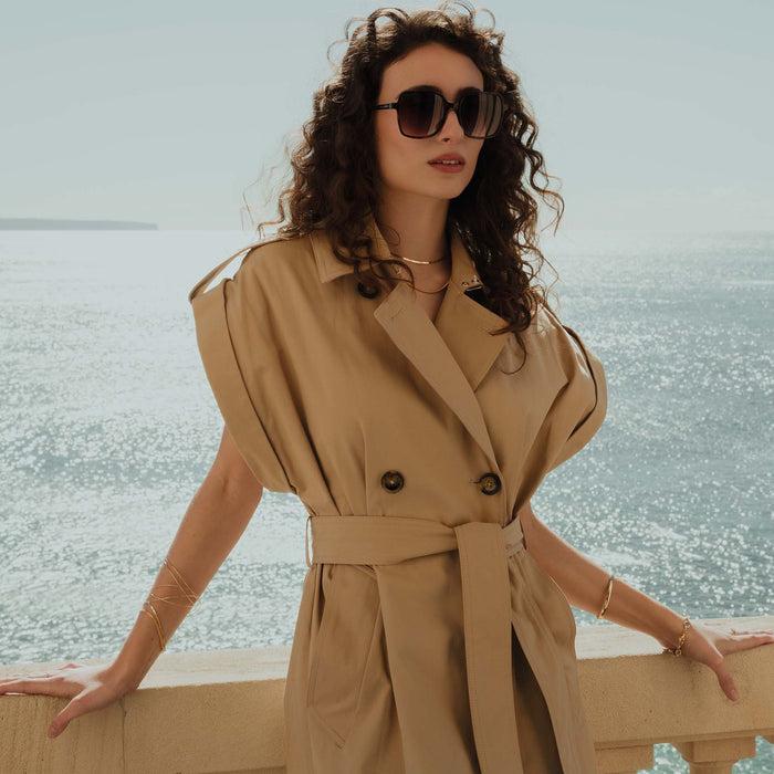 Isabel Bernard La Villette Rene Lunettes De Soleil Carrées Tortue Marron Avec Des Verres Bruns Dégradés