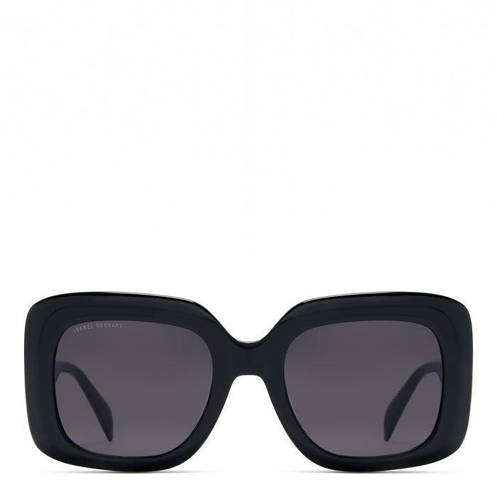 Isabel Bernard La Villette Rive Lunettes De Soleil Carrées Noires Avec Des Verres Noirs
