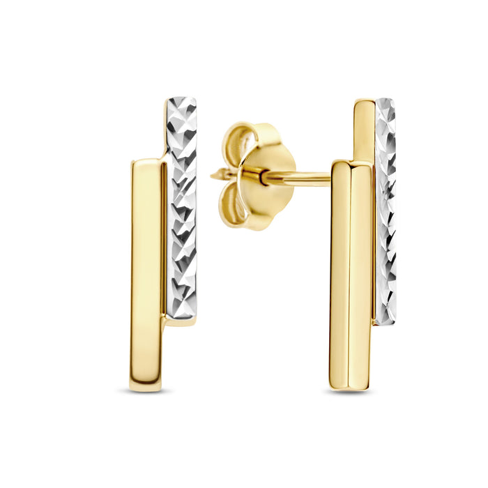 isabel bernard Le Marais Alice clous d'oreilles en or 14 carats avec diamant taillé