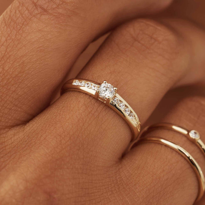 Isabel Bernard Le Marais Estee Bague En Or 14 Carats Et Oxydes De Zirconium