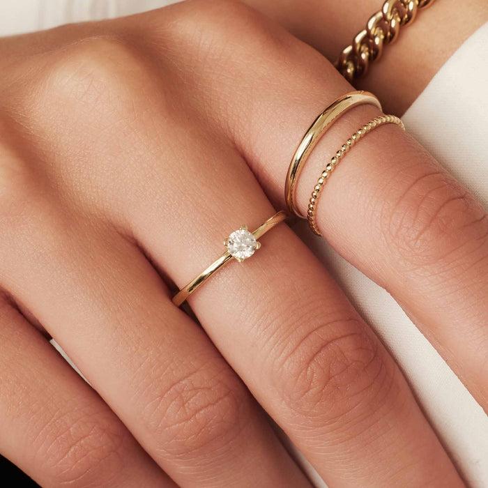 Isabel Bernard Le Marais Isidora Bague En Or 14 Carats Avec Zircone
