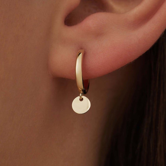 Isabel Bernard Le Marais Jeanne Boucles D'oreilles En Or 14 Carats Avec Pièce De Monnaie