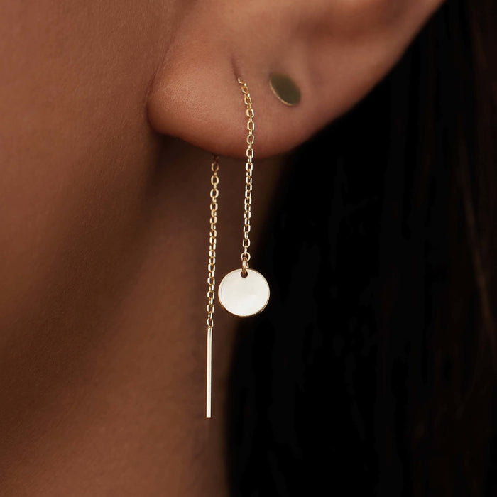 Isabel Bernard Le Marais Jeanne Boucles D'oreilles Pendantes En Or 14 Carats Avec Pièce De Monnaie