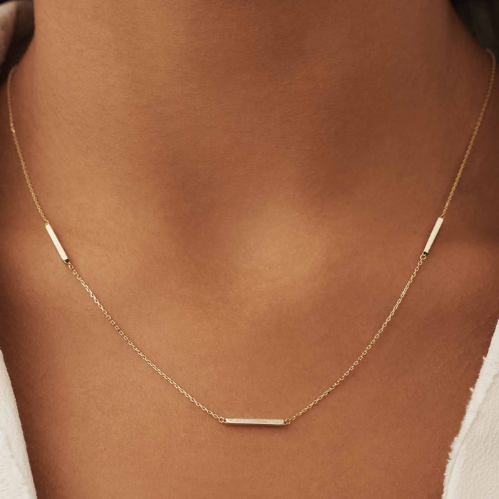 Isabel Bernard Le Marais Jolie Collier En Or 14 Carats Avec 3 Barres