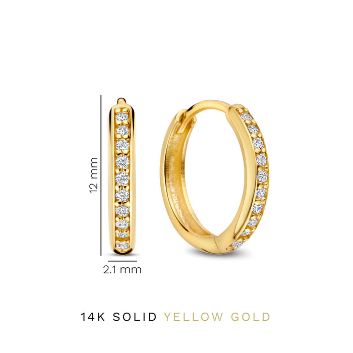 Isabel Bernard Le Marais Merle Boucles D'oreilles En Or 14 Carats Avec Zircone (10 Mm)