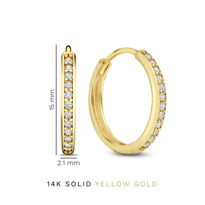 Isabel Bernard Le Marais Merle Boucles D'oreilles En Or 14 Carats Avec Zircone (12.5 Mm)