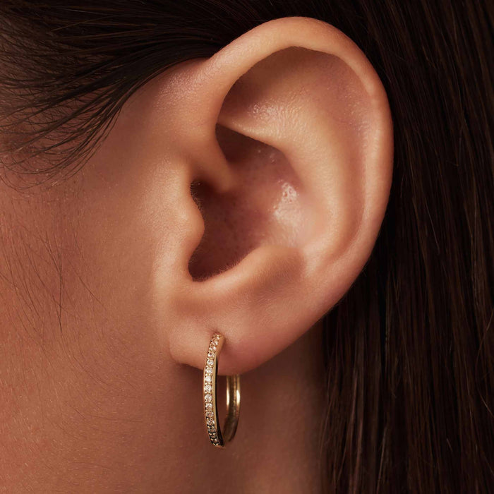 Isabel Bernard Le Marais Merle Boucles D'oreilles En Or 14 Carats Avec Zircone (15.5 Mm)