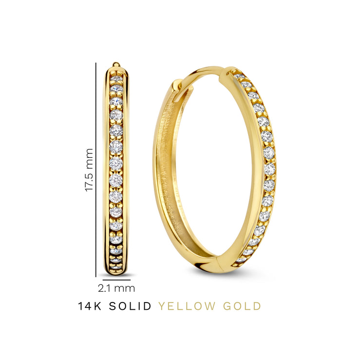 Isabel Bernard Le Marais Merle Boucles D'oreilles En Or 14 Carats Avec Zircone (15.5 Mm)