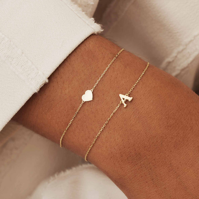 Isabel Bernard Le Marais Rachel Bracelet Initiale En Or 14 Carats Avec Lettre