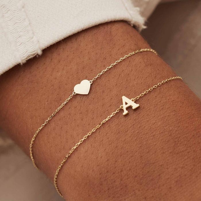 Isabel Bernard Le Marais Rachel Bracelet Initiale En Or 14 Carats Avec Lettre