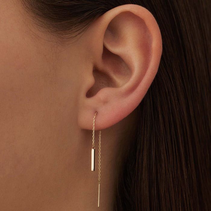 Isabel Bernard Le Marais Rosalie Boucles D'oreilles Pendantes En Or 14 Carats Avec Barre