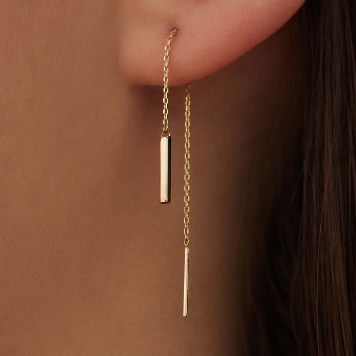 Isabel Bernard Le Marais Rosalie Boucles D'oreilles Pendantes En Or 14 Carats Avec Barre