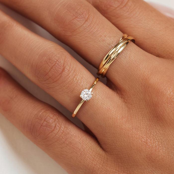 Isabel Bernard Le Marais Soleil Bague En Or 14 Carats Et Oxyde De Zirconium