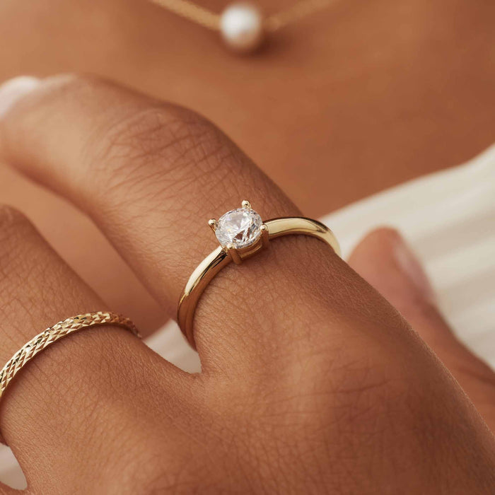 Isabel Bernard Le Marais Soleil Bague En Or 14 Carats Et Oxyde De Zirconium