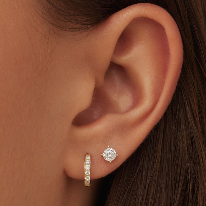 Isabel Bernard Le Marais Tiphaine Boucles D'oreilles En Or 14 Carats Et Oxydes De Zirconium