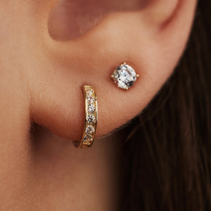 Isabel Bernard Le Marais Tiphaine Boucles D'oreilles En Or 14 Carats Et Oxydes De Zirconium