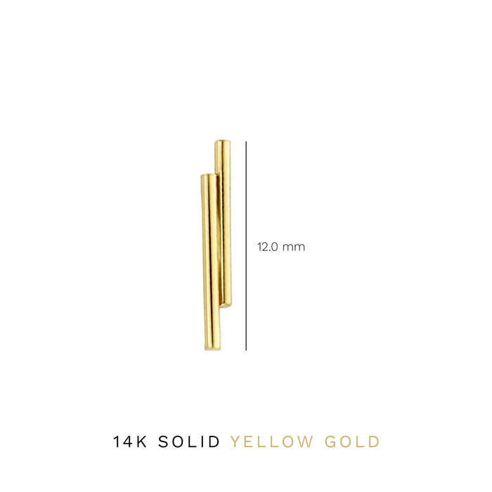 Isabel Bernard Monceau Jade Clous D'oreilles En Or 14 Carats Avec Barres