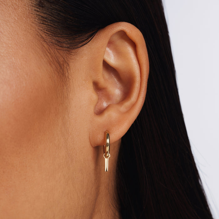 Isabel Bernard Monceau Josephine Créoles En Or 14 Carats Avec Barre