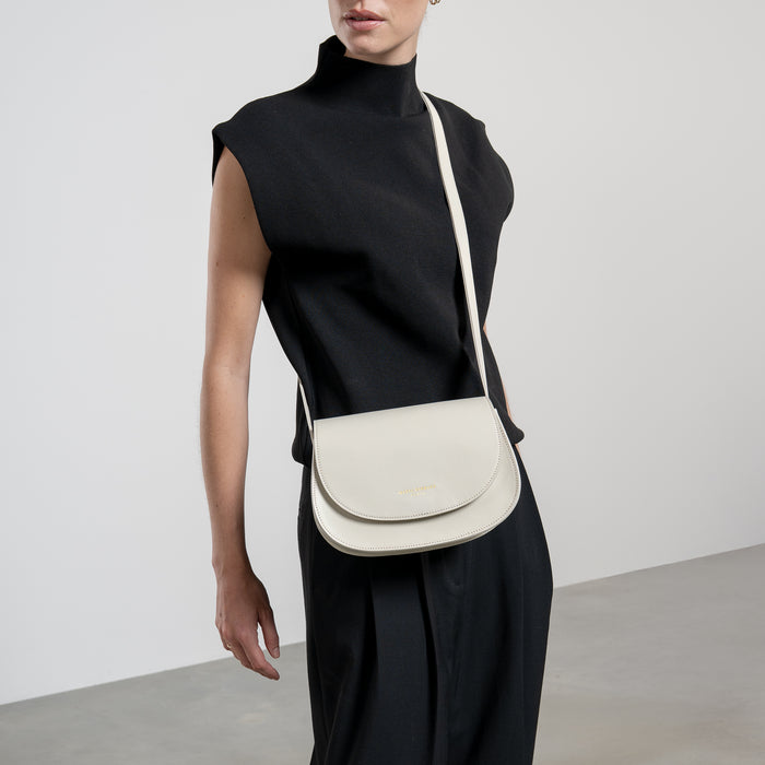 Isabel Bernard Montmartre Madelon Sac à Bandoulière En Cuir De Naturel Crème