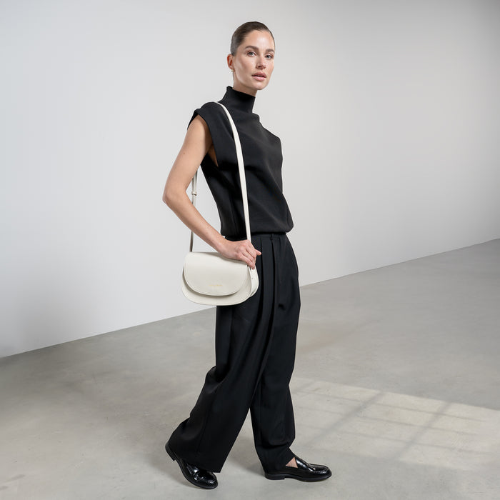 Isabel Bernard Montmartre Madelon Sac à Bandoulière En Cuir De Naturel Crème