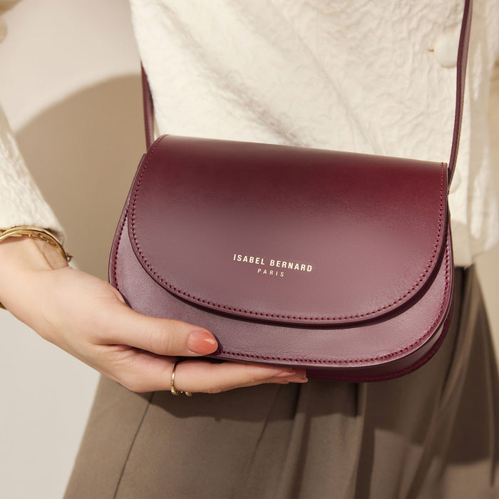 Isabel Bernard Montmartre Manon Sac à Bandoulière En Cuir De Naturel Bordeaux Rouge