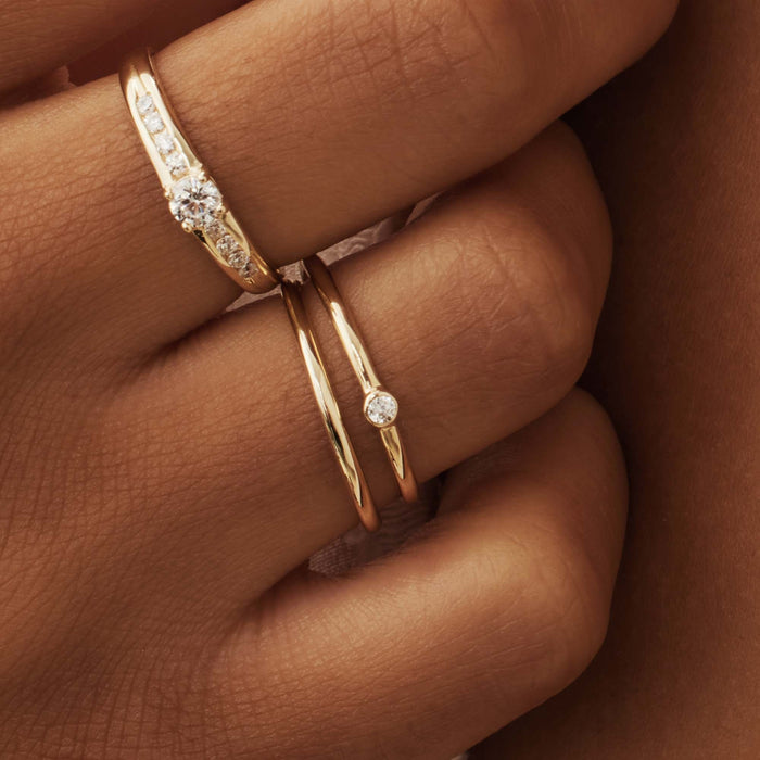 Isabel Bernard Rivoli Aélys Bague Superposable En Or 14 Carats Et Oxyde De Zirconium