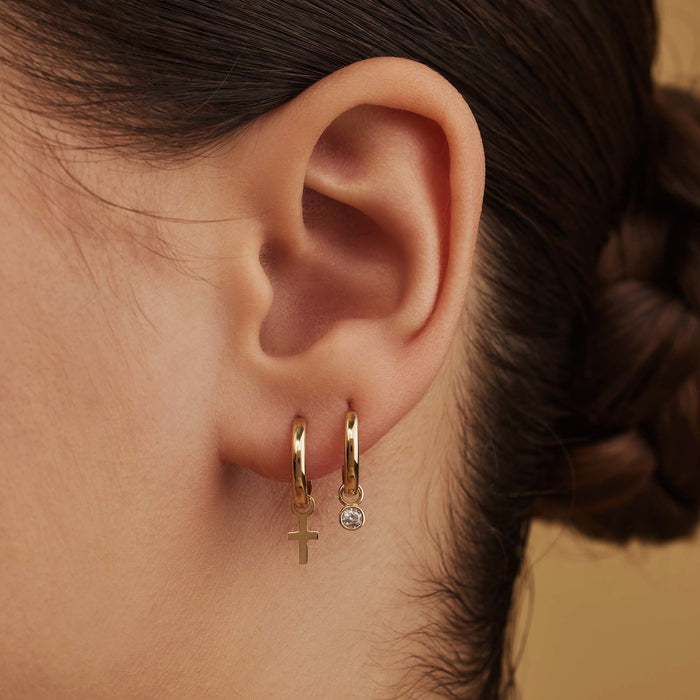 Isabel Bernard Rivoli Aélys Boucles D'oreilles En Or 14 Carats Et Oxyde De Zirconium