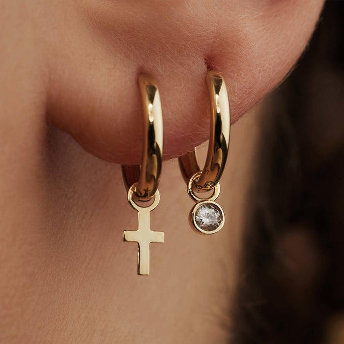 Isabel Bernard Rivoli Aélys Boucles D'oreilles En Or 14 Carats Et Oxyde De Zirconium