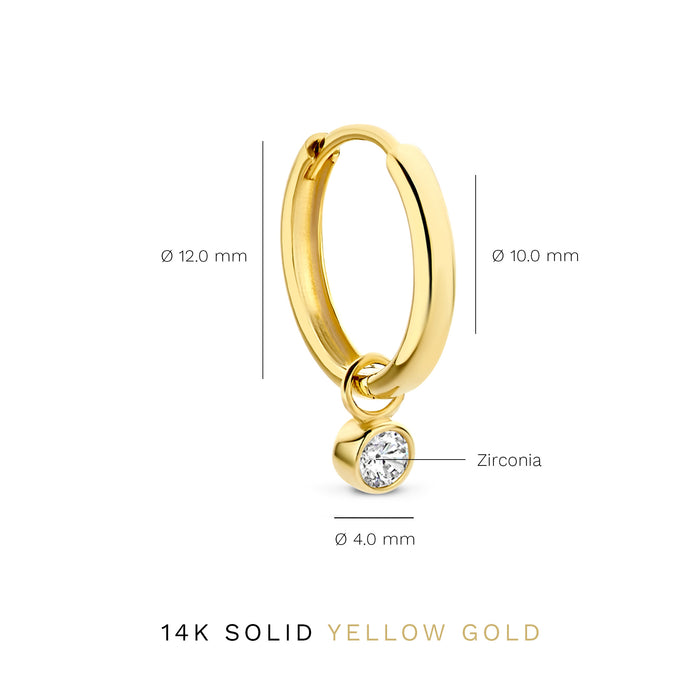 Isabel Bernard Rivoli Aélys Boucles D'oreilles En Or 14 Carats Et Oxyde De Zirconium