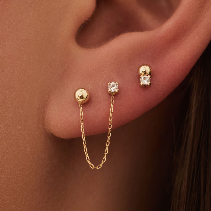 Isabel Bernard Rivoli Cézanne En Or 14 Carats Boucles D'oreilles Avec 3 Clous D'oreilles