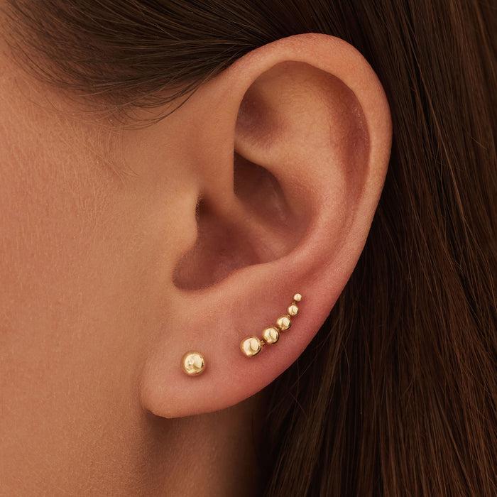 Isabel Bernard Rivoli Cézanne En Or 14 Carats Boucles D'oreilles Avec 2 Clous D'oreilles