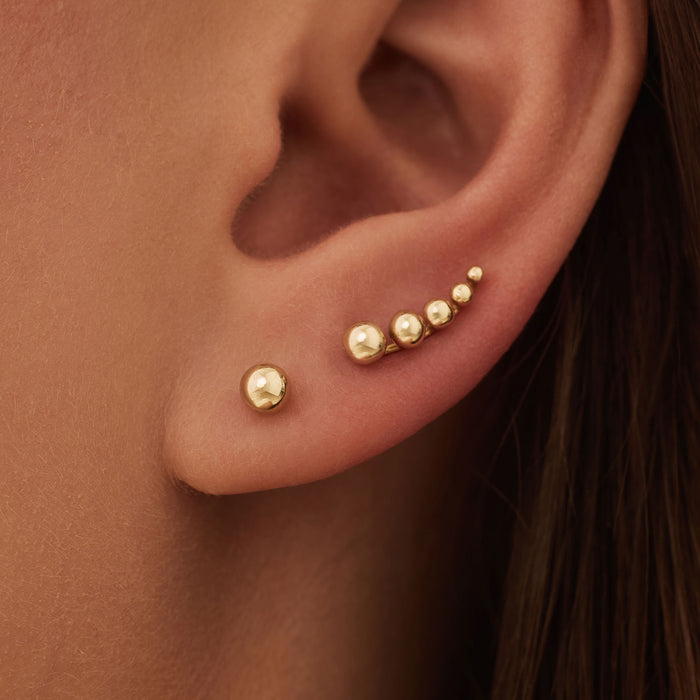 Isabel Bernard Rivoli Cézanne En Or 14 Carats Boucles D'oreilles Avec 2 Clous D'oreilles