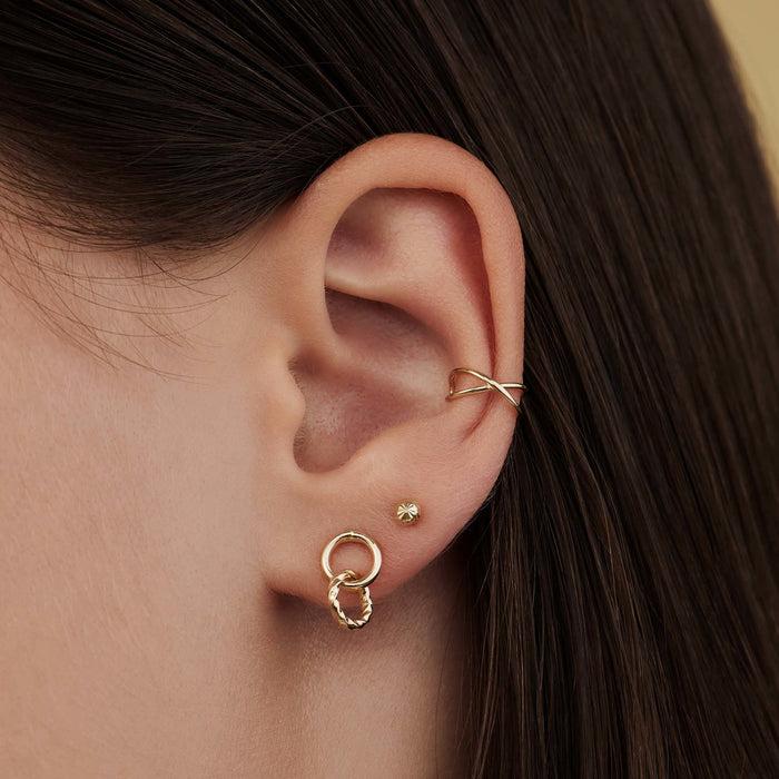 Isabel Bernard Rivoli Demi Clous D'oreilles En Or 14 Carats Avec Diamant Taillé