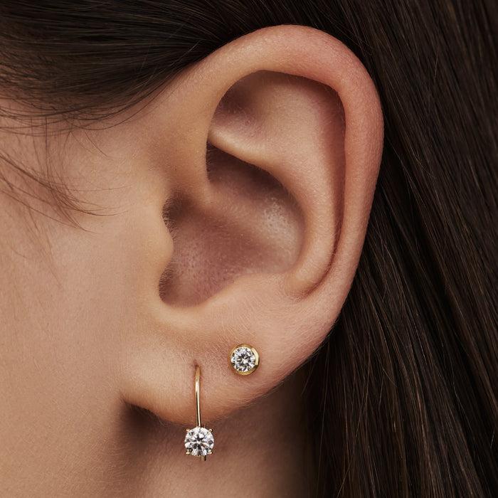 Isabel Bernard Rivoli Elise Boucles D'oreilles Pendantes En Or 14 Carats Et Oxyde De Zirconium