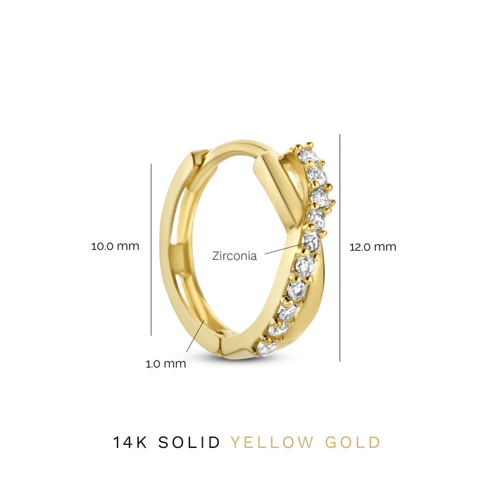 Isabel Bernard Rivoli Esmée Boucles D'oreilles En Or 14 Carats Et Oxydes De Zirconium