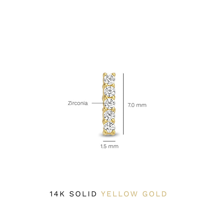 Isabel Bernard Rivoli Esmée Clous D'oreilles En Or 14 Carats Et Oxydes De Zirconium