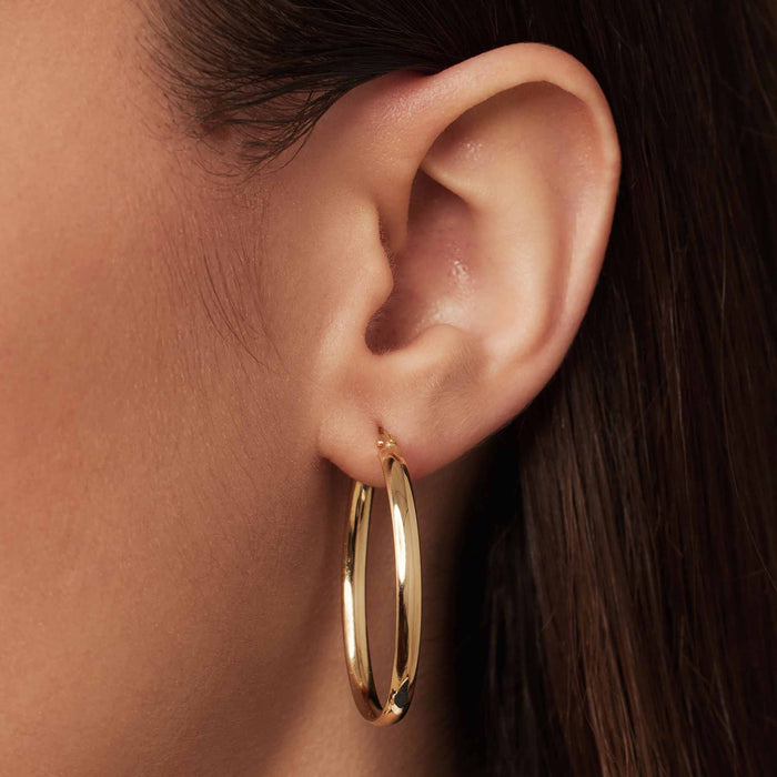 Isabel Bernard Rivoli Flori Boucles D'oreilles Ovales En Or 14 Carats (32 Mm)