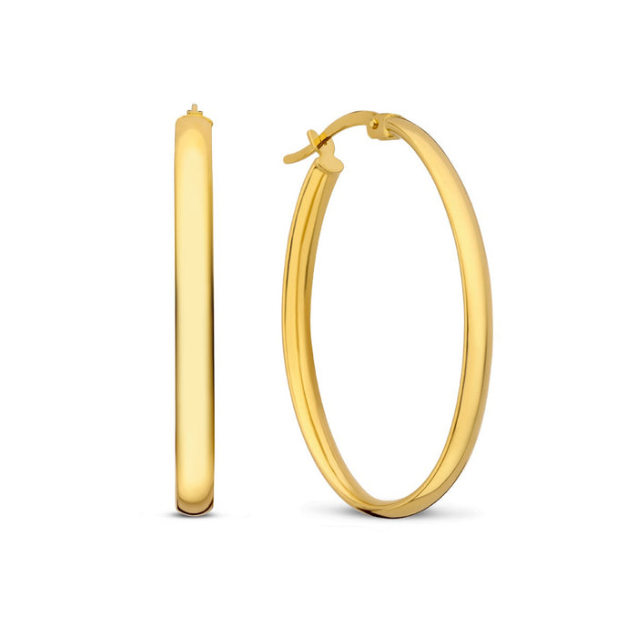 isabel bernard Rivoli Flori boucles d'oreilles ovales en or 14 carats (32 mm)