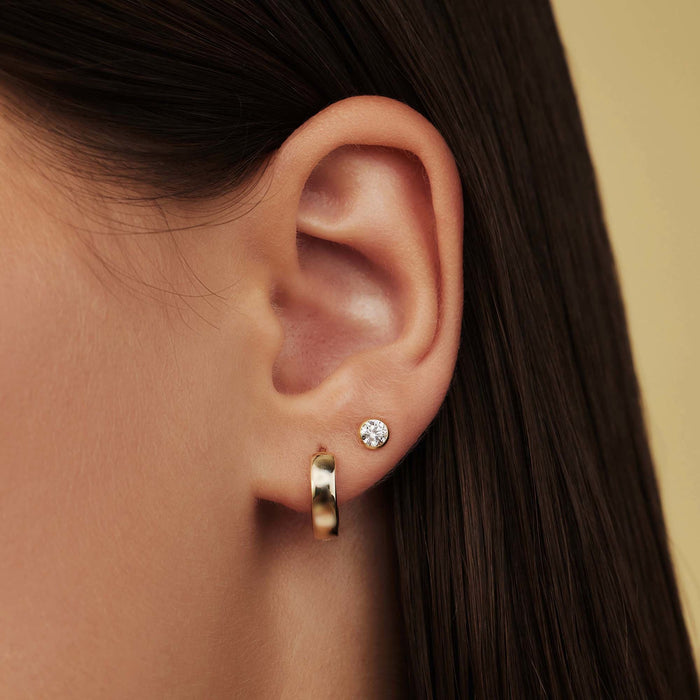 Isabel Bernard Rivoli Juliette Clous D'oreilles En Or 14 Carats Et Oxyde De Zirconium