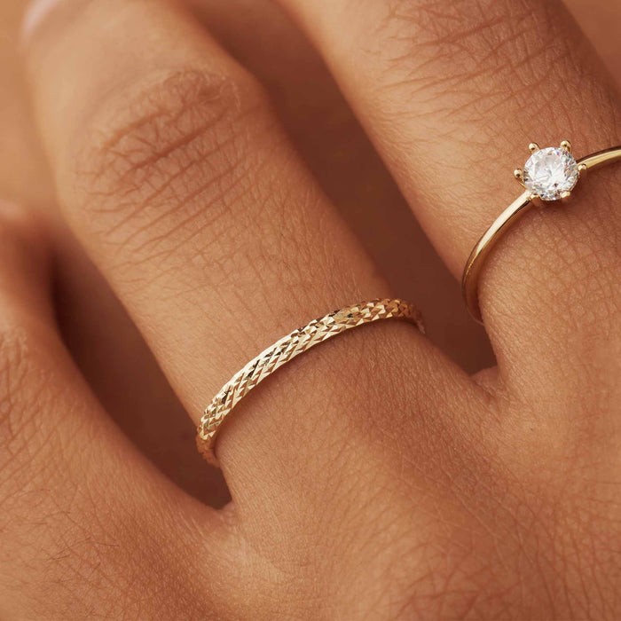 Isabel Bernard Rivoli Laura Bague En Or 14 Carats Avec Diamant Taillé