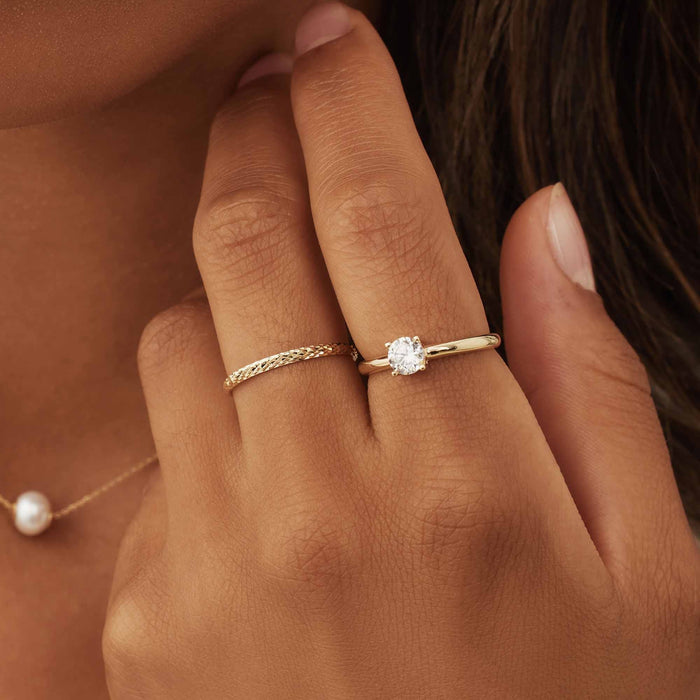 Isabel Bernard Rivoli Laura Bague En Or 14 Carats Avec Diamant Taillé
